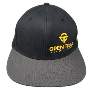 Open Trail Snapback Hat Black Gray OS ATV UTV Accessories Embroidered Adjustable